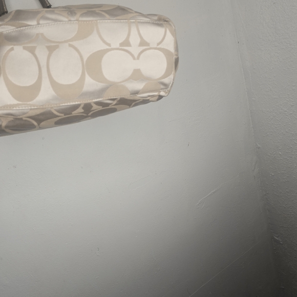 Coach Kahaki Tan Jacquard Signature Satchel Purse F16175 - Picture 7 of 11